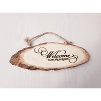 Holzschild, Hochzeit Dekor, Willkommensschild, Hausgemachte, Personalisierte Zeichen, Persönliche Hochzeit, Rustikale Haus Handgefertigt, Log von GiftIdeaBoutique