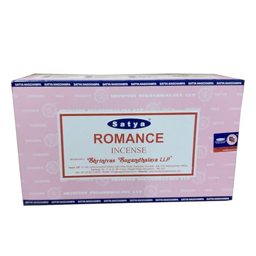 Satya Romance Räucherstäbchen - Leidenschaftliche Blumen-Gewürzmischung für Liebe & Verbindung, 240 Stäbchen (12x20) von GiftLocalUK