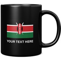 Kenia Flagge Mit Benutzerdefiniertem Text 11 Unzen Kaffeebecher/Tasse - Perfektes Geburtstagsgeschenk Für Sie Oder Ihn Geschenk Männer Frauen von GiftMonsterCo