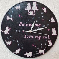"Retro Wanduhr "Planet Of Cats" 11.8"/Geschenk Für Paare Handgemacht Unikat Handgemachtes Geschenk." von GiftShopFoxy