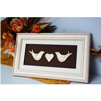 Braune Vögel Gerahmt Wandbild von GiftStudioCrafts