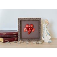 Herzbild Rot 3D Gerahmte Kunst von GiftStudioCrafts