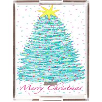 Weihnachtsbaum-Lucite-Tablett, Feiertagstablett, Klares Kaffeetischtablett, Weihnachtsplatte, Lucite-Käsetablett, 11 X 17 " von GiftandHomebyGerri