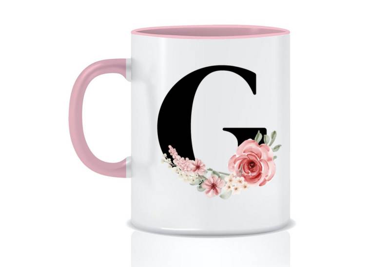 Giftandprint Tasse personalisiert mit Namen Anfangsbuchstabe Monogramm Initiale, Geschenke für Frauen, Spülmaschinengeeignet, Mit Geschenkbox von Giftandprint