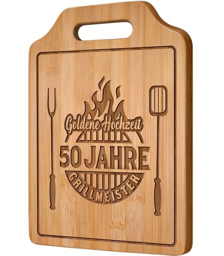 Giftasy Goldene Hochzeit Geschenke - Graviertes Bambus Schneidebrett, Goldene Hochzeit, 50. Hochzeitstag Geschenke für Frauen Männer Paare, Hochzeitsgeschenke Giftasy Goldene Hochzeit Geschenke - Graviertes Bambus Schneidebrett, Goldene Hochzeit, 50. Hochzeitstag Geschenke für Frauen Männer Paare, Hochzeitsgeschenke von Giftasy