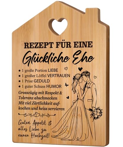 Giftasy Hochzeitsgeschenke für Brautpaar - Bambus Schneidebrett mit Spruch, Geschenk Hochzeit, Hochzeitsgeschenk, Rezept für eine glückliche Ehe Giftasy Hochzeitsgeschenke für Brautpaar - Bambus Schneidebrett mit Spruch, Geschenk Hochzeit, Hochzeitsgeschenk, Rezept für eine glückliche Ehe von Giftasy