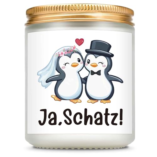 Giftasy Hochzeitsgeschenke für Brautpaar - Duftkerze mit Spruch, Hochzeitsgeschenke, Hochzeit, Jahrestag Geschenk für ihn, Partner Geschenke für ihn, Geschenk für Freund/Freundin von Giftasy