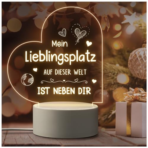 Giftasy Sinnvolle Geschenke für Männer - LED Acryl Nachtlicht Lampe, Hochzeitstag Geschenke für Männer, Ich Liebe Dich Geschenke, Partner Geschenke für ihn, Jahrestag Geschenke für ihn von Giftasy