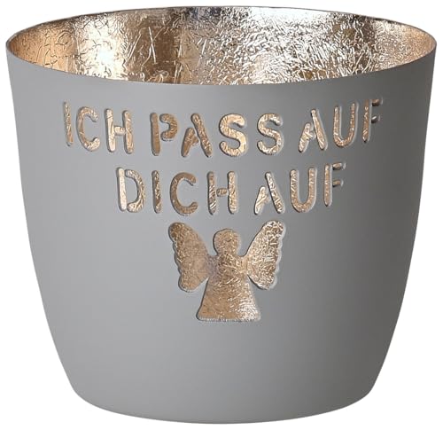 Gift Company - Madras - Windlicht - Schutzengel - Ich Pass auf Dich auf - Maße: (ØxH) 10 x 8,5 cm von Giftcompany
