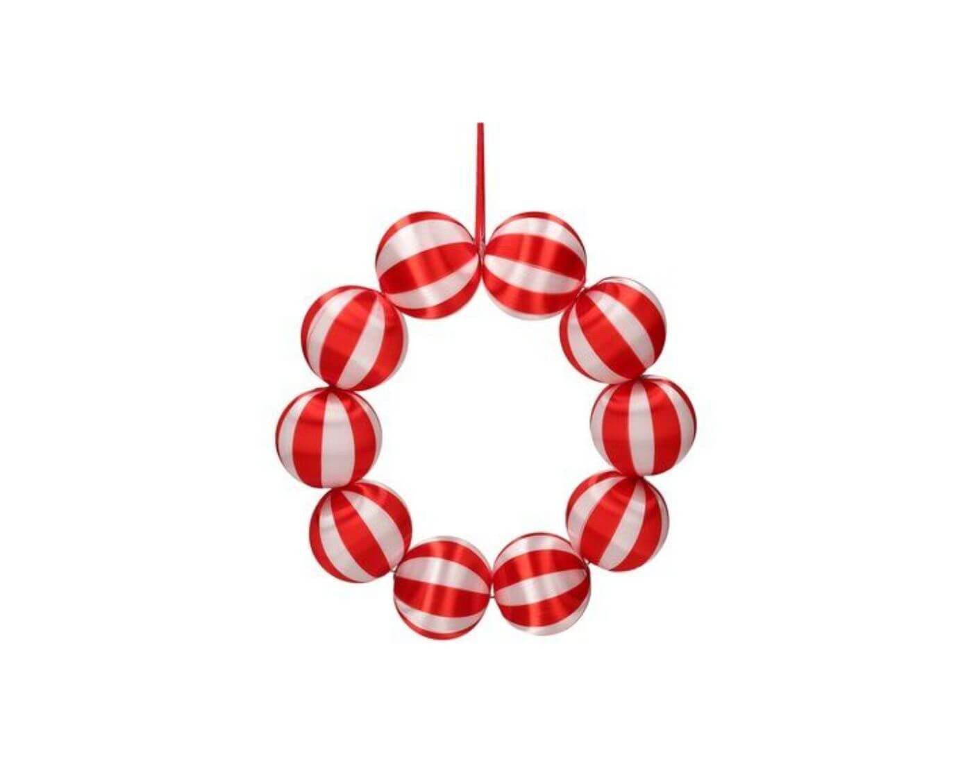 Giftcompany Dekokranz Chinois, Kugelkranz, gestreift, rot/weiß von Giftcompany