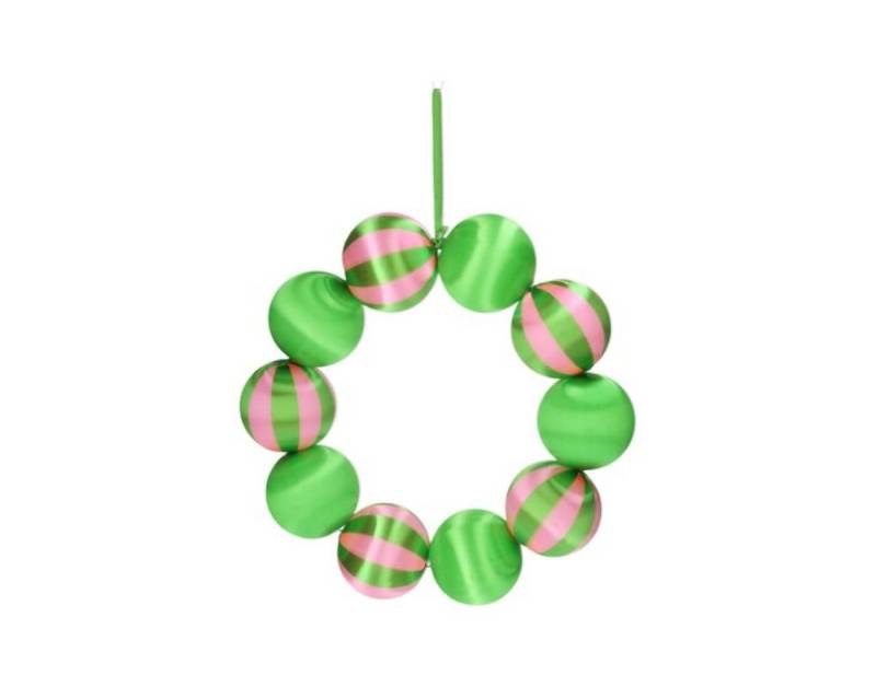Giftcompany Dekokranz Chinois, Kugelkranz, uni/gestreift, rosa/grün Giftcompany Dekokranz Chinois, Kugelkranz, uni/gestreift, rosa/grün von Giftcompany