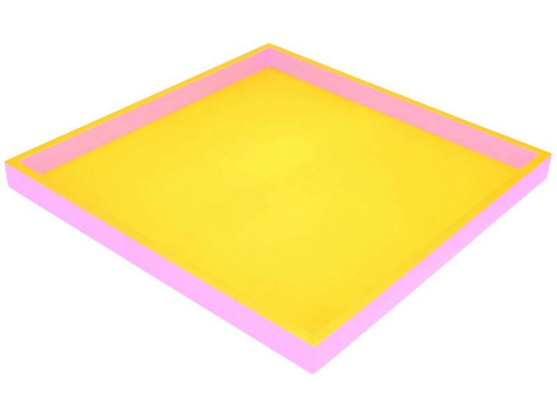 Giftcompany Dekotablett Neo Tablett quadratisch gelb/rosa 32cm von Giftcompany