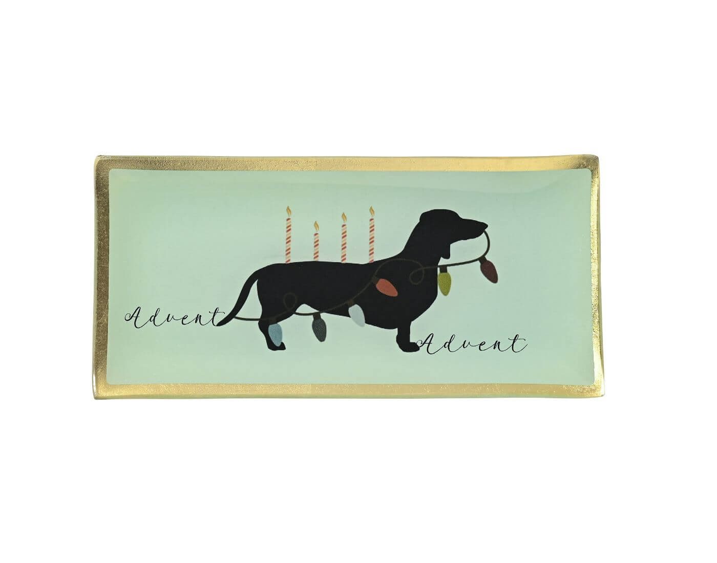Giftcompany Dekoteller Love Plates, Glasteller, L, Advent, Hund mit Lichterkette, grün Giftcompany Dekoteller Love Plates, Glasteller, L, Advent, Hund mit Lichterkette, grün von Giftcompany