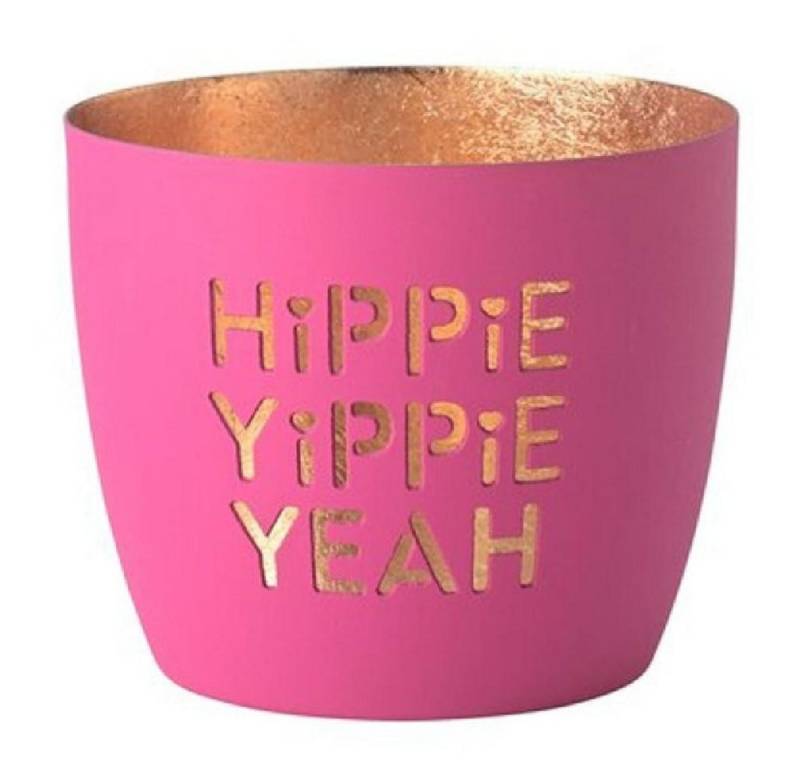 Giftcompany Kerzenhalter Windlicht Madras Hippie Yippie Yeah Neon Lila Gold von Giftcompany