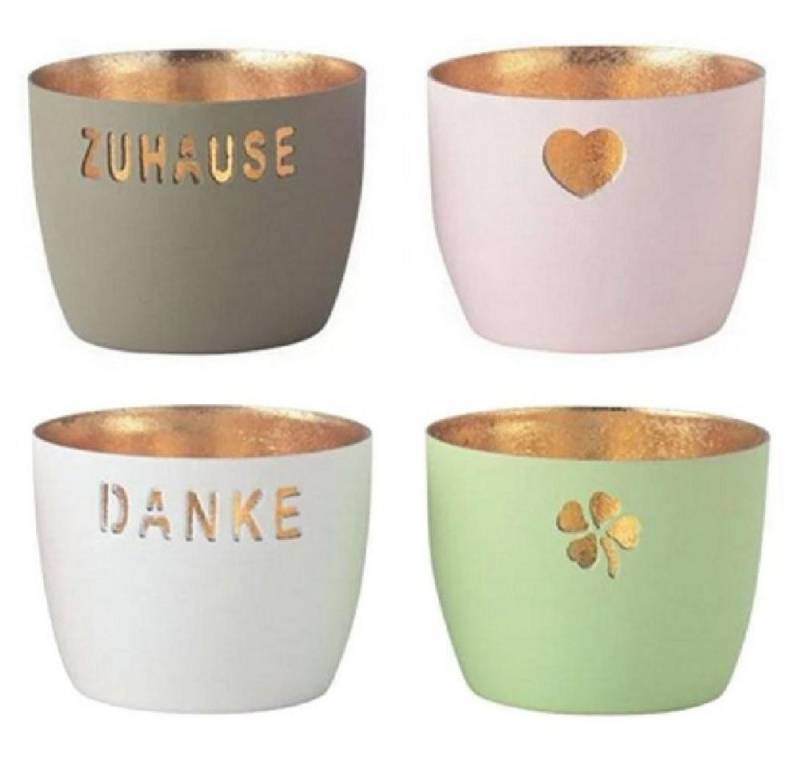 Giftcompany Kerzenhalter Windlicht Madras Set Zuhause Danke (4er-Set) von Giftcompany