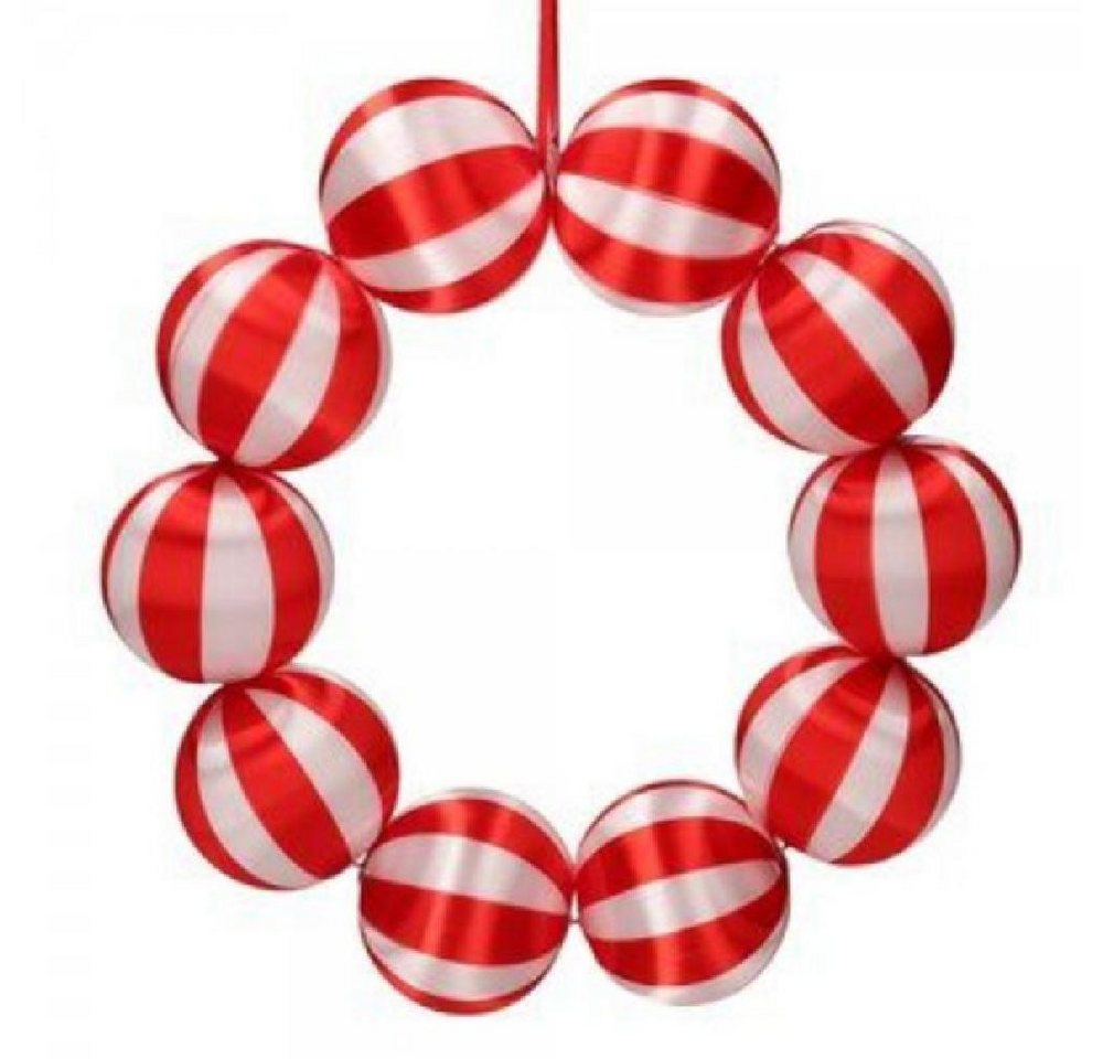 Giftcompany Weihnachtsbaumkugel Türkranz Chinois Streifen Rot Weiß von Giftcompany