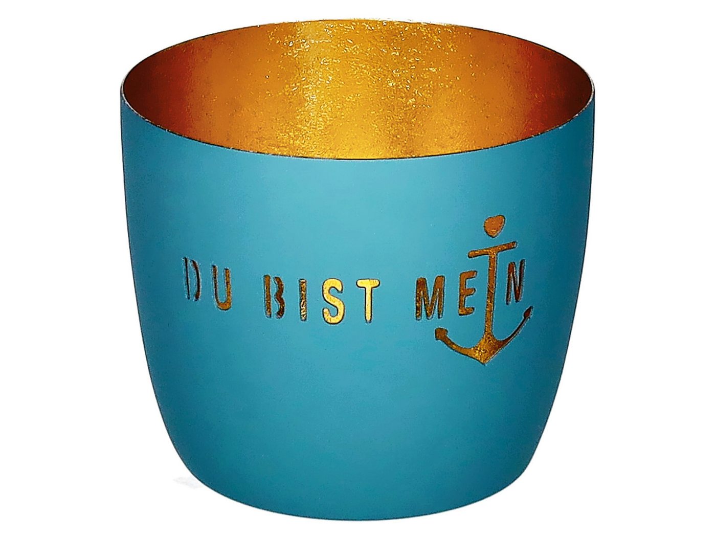 Giftcompany Windlicht Madras Windlicht M Du bist mein Anker powder blue/gold 8,5cm Giftcompany Windlicht Madras Windlicht M Du bist mein Anker powder blue/gold 8,5cm von Giftcompany