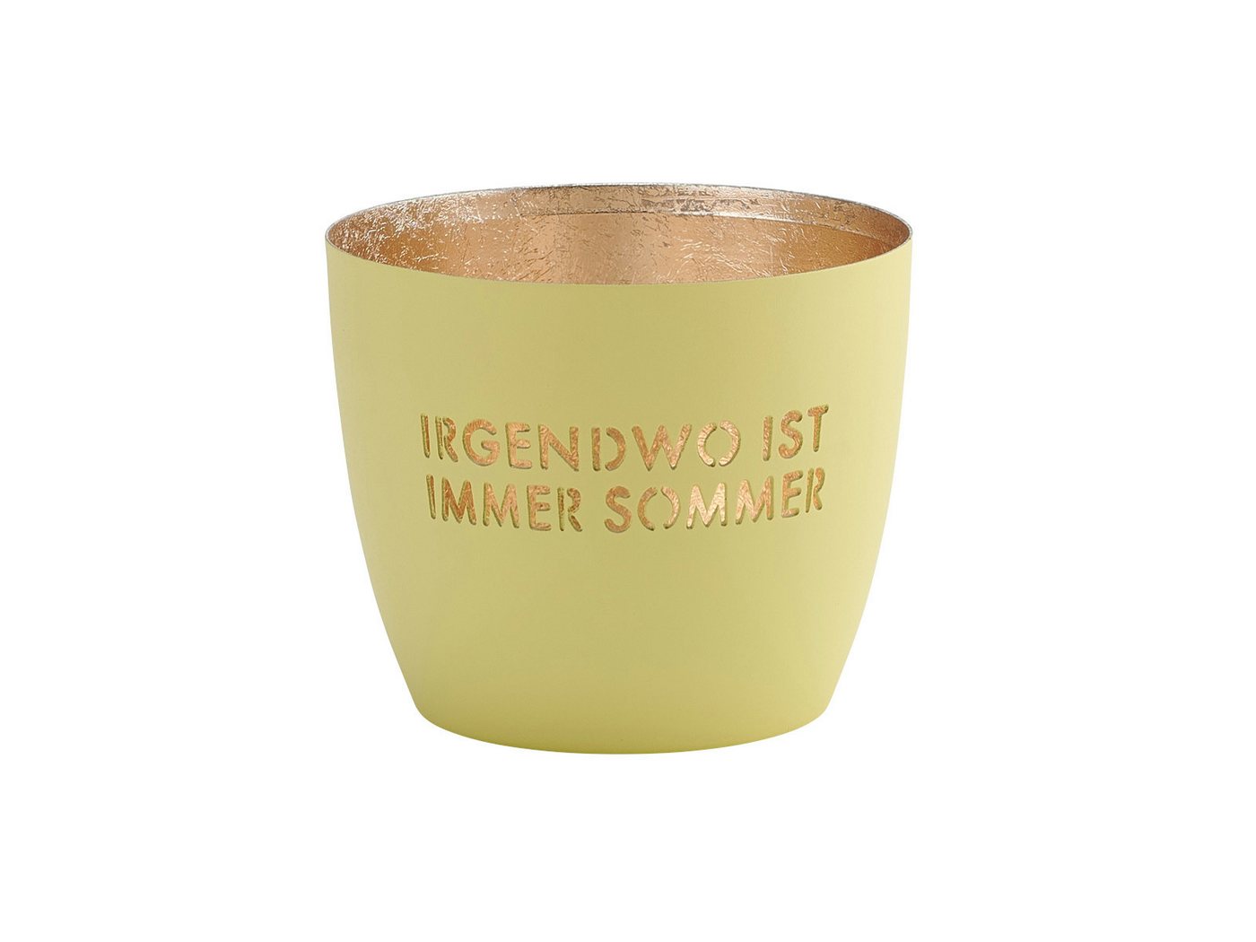 Giftcompany Windlicht Madras Windlicht M Irgendwo ist immer Sommer pastellgelb/gold 8,5cm Giftcompany Windlicht Madras Windlicht M Irgendwo ist immer Sommer pastellgelb/gold 8,5cm von Giftcompany