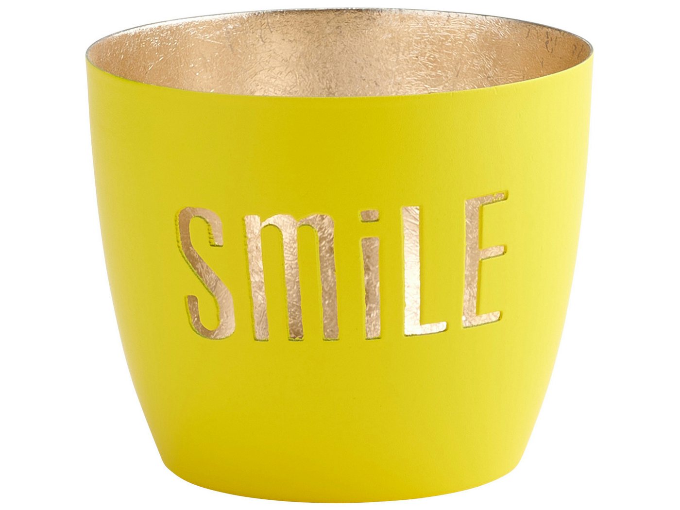 Giftcompany Windlicht Madras Windlicht M Smile neon gelb/gold 8,5cm Giftcompany Windlicht Madras Windlicht M Smile neon gelb/gold 8,5cm von Giftcompany