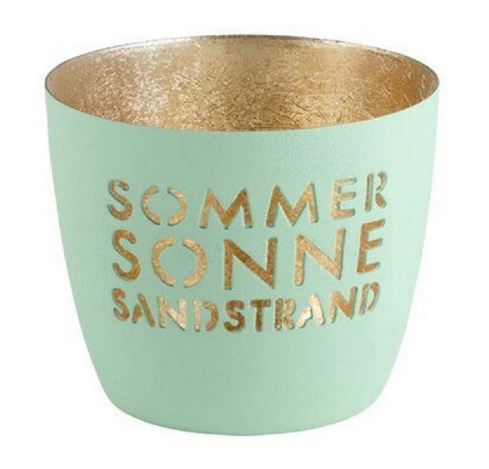 Giftcompany Windlicht Windlicht Madras Sommer, Sonne, Sandstrand Aqua/Gold von Giftcompany