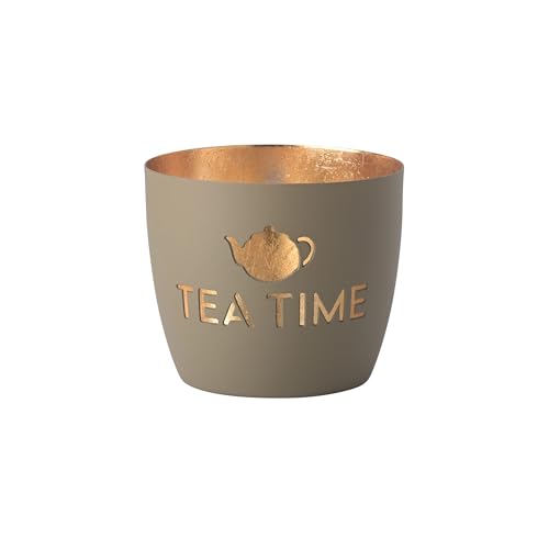 Windlicht Madras Tea Time Sandstone Gold Eisen Höhe 8,5 cm von Giftcompany