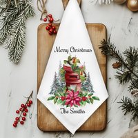 Personalisierte Weihnachtsservietten, Robin & Briefkasten-Design, Große Stoffservietten von GiftedBoxBoutique