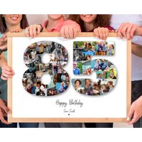 85. Geburtstag Foto Collage, Personalisierte Benutzerdefinierte Zahl Bild Digital A4 Druckbar Männer Frauen Jahrestag Geschenk Idee Für Ihn Ihr von GiftedCollageCo