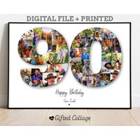 90Er Geburtstag Foto Collage, Zahlen Geschenk, Collage Geschenk von GiftedCollageCo