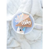 Gold Cheer Stanley Namensschilder Deckel Toppers Cup Zubehör Personalisierte Cheerleader Namensschild Megaphon Schule Farben Becher 40 Oder 30 Oz von GifterStudioShop