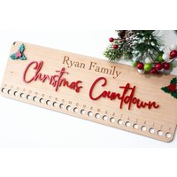 Zuckerstange Weihnachts-Countdown | Personalisierter Weihnachts-Adventskalender Für Kinder Holzschild Weihnachtsdeko Personalisiertes Geschenk Sie von GifterStudioShop