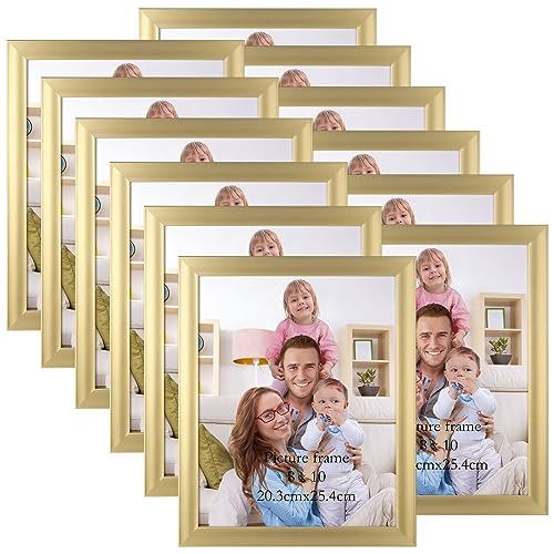 Giftgarden 12 Stück Bilderrahmen 20x25 cm Gold für 25x20 Fotos und Bilder, Fotorahmen Collage Set mit Plexiglas, Wand- oder Tischaufsteller von Giftgarden