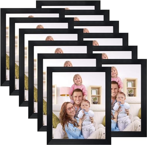 Giftgarden 12 Stück Bilderrahmen Set 20x25 cm für 25x20 Fotos und Bilder, Schwarz Fotorahmen Collage, Wand- oder Tischaufsteller - Geschenk Freund von Giftgarden