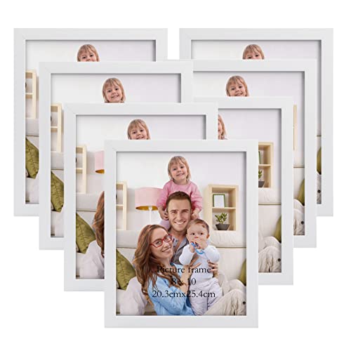 Giftgarden 7 Stück Bilderrahmen Set 20x25 cm für 25x20 Fotos und Bilder, Moderne Weiß Fotorahmen Collage, Wand- oder Tischaufsteller - Geschenk Freund von Giftgarden