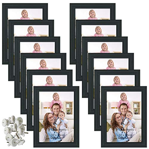 Giftgarden 12 Stück Bilderrahmen Set 10x15 cm für 15x10 Fotos und Bilder, Schwarz Fotorahmen Collage, Wand- oder Tischaufsteller - Geschenk Freund von Giftgarden