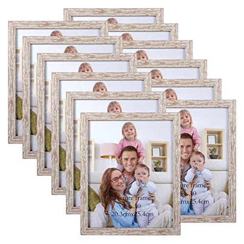 Giftgarden 12 Stück Bilderrahmen Set 20x25 cm - Moderne Beige Fotorahmen Collage für 25x20 cm Fotos und Bilder, Wand- oder Tischaufsteller von Giftgarden