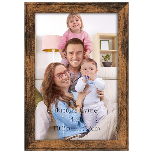 Giftgarden Braun Bilderrahmen 10x15 cm - Rustikaler Kunststoff Fotorahmen für 15x10 Fotos und Bilder, Wand- oder Tischaufsteller - Einzel Rahmen Giftgarden Braun Bilderrahmen 10x15 cm - Rustikaler Kunststoff Fotorahmen für 15x10 Fotos und Bilder, Wand- oder Tischaufsteller - Einzel Rahmen von Giftgarden