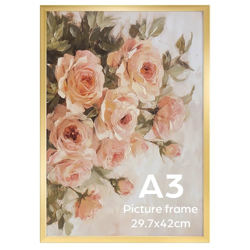Giftgarden Gold Bilderrahmen A3, Einzel Rahmen für 29,7x42 cm Fotos und Bilder | Großer Posterrahmen – ausschließlich für horizontale oder vertikale Wandmontage Giftgarden Gold Bilderrahmen A3, Einzel Rahmen für 29,7x42 cm Fotos und Bilder | Großer Posterrahmen – ausschließlich für horizontale oder vertikale Wandmontage von Giftgarden