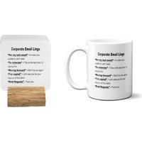 Corporate E-Mail Büro Wörter Lingo Kaffee Tee Tasse Geschenk 11 Unzen Keramiktasse Und Untersetzer Set Option von GiftimizedGifts