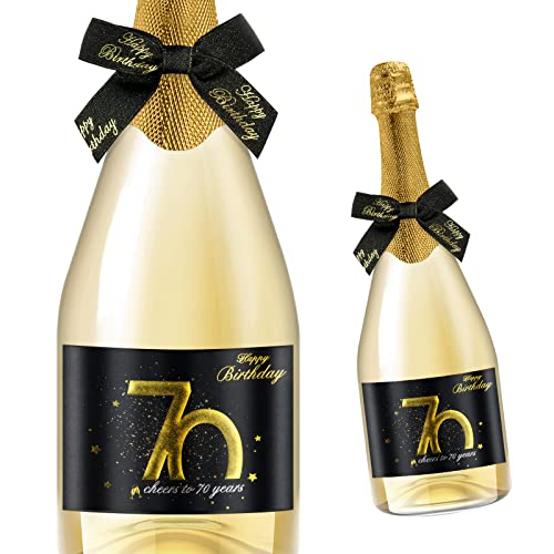 Giftota 2 Stück 70 Geburtstags-Flaschenetikett & Geschenkschleifen - Weinetiketten Personalisiert Selbstklebend für Sekt und Schaumwein - 70 Geburtstag Deko - Geburtstags-Geschenk für Männer & Frauen Giftota 2 Stück 70 Geburtstags-Flaschenetikett & Geschenkschleifen - Weinetiketten Personalisiert Selbstklebend für Sekt und Schaumwein - 70 Geburtstag Deko - Geburtstags-Geschenk für Männer & Frauen von Giftota