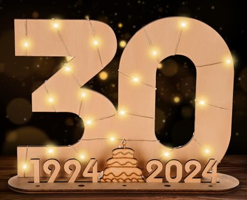Giftota 2024 Originelle 30 Geburtstag Geschenk Frauen & Männer - Geldgeschenke Geburtstag 30 mit LED-Lichterketten - Dekorationen aus Holz - 30 Holz-Schild Gästebuch - Personalisierbares Geschenk Giftota 2024 Originelle 30 Geburtstag Geschenk Frauen & Männer - Geldgeschenke Geburtstag 30 mit LED-Lichterketten - Dekorationen aus Holz - 30 Holz-Schild Gästebuch - Personalisierbares Geschenk von Giftota