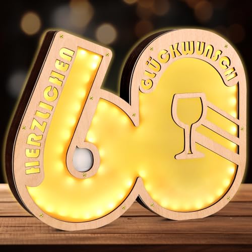 Giftota - Upgrade 2024 Originelle 60 Geburtstag Geschenk mit LED Lichterkette Frauen & Männer - Geldgeschenke Geburtstag 60 - Holz-Schild Gästebuch - 60 Geburtstag Deko - Personalisierbares Geschenk Giftota - Upgrade 2024 Originelle 60 Geburtstag Geschenk mit LED Lichterkette Frauen & Männer - Geldgeschenke Geburtstag 60 - Holz-Schild Gästebuch - 60 Geburtstag Deko - Personalisierbares Geschenk von Giftota