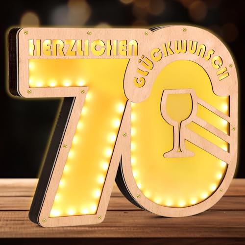 Giftota - Upgrade 2024 Originelle 70 Geburtstag Geschenk mit LED Lichterkette Frauen & Männer - Geldgeschenke Geburtstag 70 - Holz-Schild Gästebuch - 70 Geburtstag Deko - Personalisierbares Geschenk Giftota - Upgrade 2024 Originelle 70 Geburtstag Geschenk mit LED Lichterkette Frauen & Männer - Geldgeschenke Geburtstag 70 - Holz-Schild Gästebuch - 70 Geburtstag Deko - Personalisierbares Geschenk von Giftota