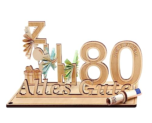 Giftota Geldgeschenke Geburtstag 80, Geschenke zum 80.Geburtstag Mann Frau, 80.Geschenke aus Holz Dekoration Giftota Geldgeschenke Geburtstag 80, Geschenke zum 80.Geburtstag Mann Frau, 80.Geschenke aus Holz Dekoration von Giftota