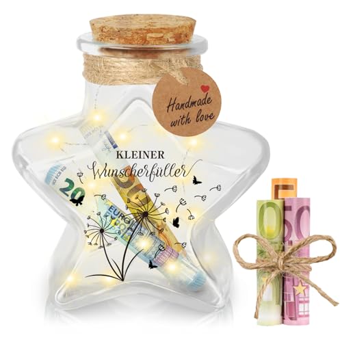 Giftota Wunscherfüller Geldgeschenk, LED Flaschenlicht Sternform mit Korken, Glück verschenken für Geburtstag Taufe Konfirmation Jugendweihe Weihnachten, Lustige Geldgeschenk für Männer Frauen Giftota Wunscherfüller Geldgeschenk, LED Flaschenlicht Sternform mit Korken, Glück verschenken für Geburtstag Taufe Konfirmation Jugendweihe Weihnachten, Lustige Geldgeschenk für Männer Frauen von Giftota