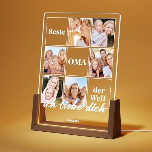 Giftove Muttertagsgeschenk für Oma - Led Bilderrahmen - Oma Geschenk zum Muttertag, Geburtstag- Sinnvolle Geschenke für Oma von Enkel - Beste Oma Geschenke - Personalisierte Geschenke Oma Fotolampe Giftove Muttertagsgeschenk für Oma - Led Bilderrahmen - Oma Geschenk zum Muttertag, Geburtstag- Sinnvolle Geschenke für Oma von Enkel - Beste Oma Geschenke - Personalisierte Geschenke Oma Fotolampe von Giftove