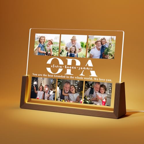 Giftove Geschenke für Opa Personalisierte Bilderrahmen LED mit Foto - Bester Opa Geschenk - Kreative Geschenke für Opa zum Geburtstag, Weihnachten, Vatertag von Enkelin Enkeln - Fotolampe Giftove Geschenke für Opa Personalisierte Bilderrahmen LED mit Foto - Bester Opa Geschenk - Kreative Geschenke für Opa zum Geburtstag, Weihnachten, Vatertag von Enkelin Enkeln - Fotolampe von Giftove