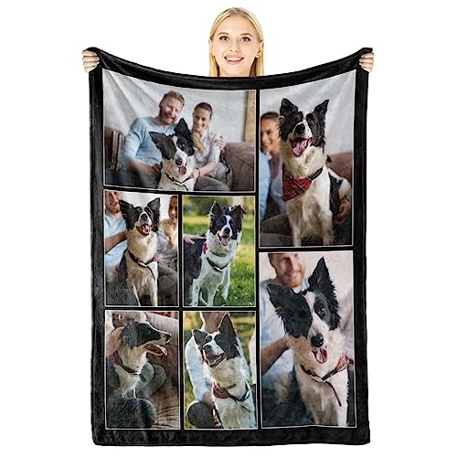 Giftove Personalisierte Decke mit Foto und Text, Hundedecke Katzendecken Waschbar und Flauschig, Hundedecke für Unterwegs Sofa Bett, Kleine Mittlere und große Größen von Giftove