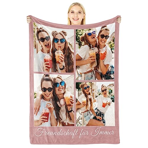 Giftove Geschenk für Ihn Sie zum Valentinstag - Personalisierte Decke mit Foto und Text - Sinnvolle Geschenke Geburtstagsgeschenk für Frauen Beste Freundin BFF - Partner Paar Pärchen Couple Geschenke von Giftove