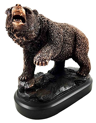 Gifts & Decor Wall Street Stock Market Grizzly Bear Attacking Paw Slash Bronzefigur von Gifts & Decor