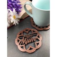 x1 Individueller World's Best Mum Coaster - Perfektes Geschenk Für Eine Besondere Mutter. Besonderer Mama Spruch. Die Beste Der Welt. Beste Mama von GiftsAllMappedOut